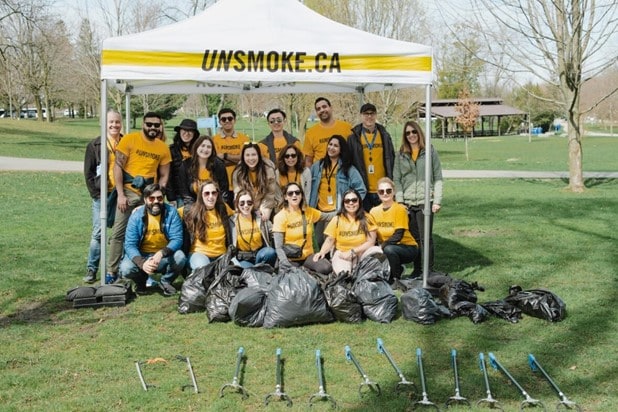 group photo of cleanup team