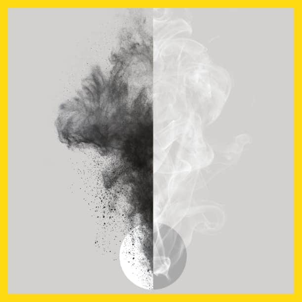 Illustration comparing smoke and vapor